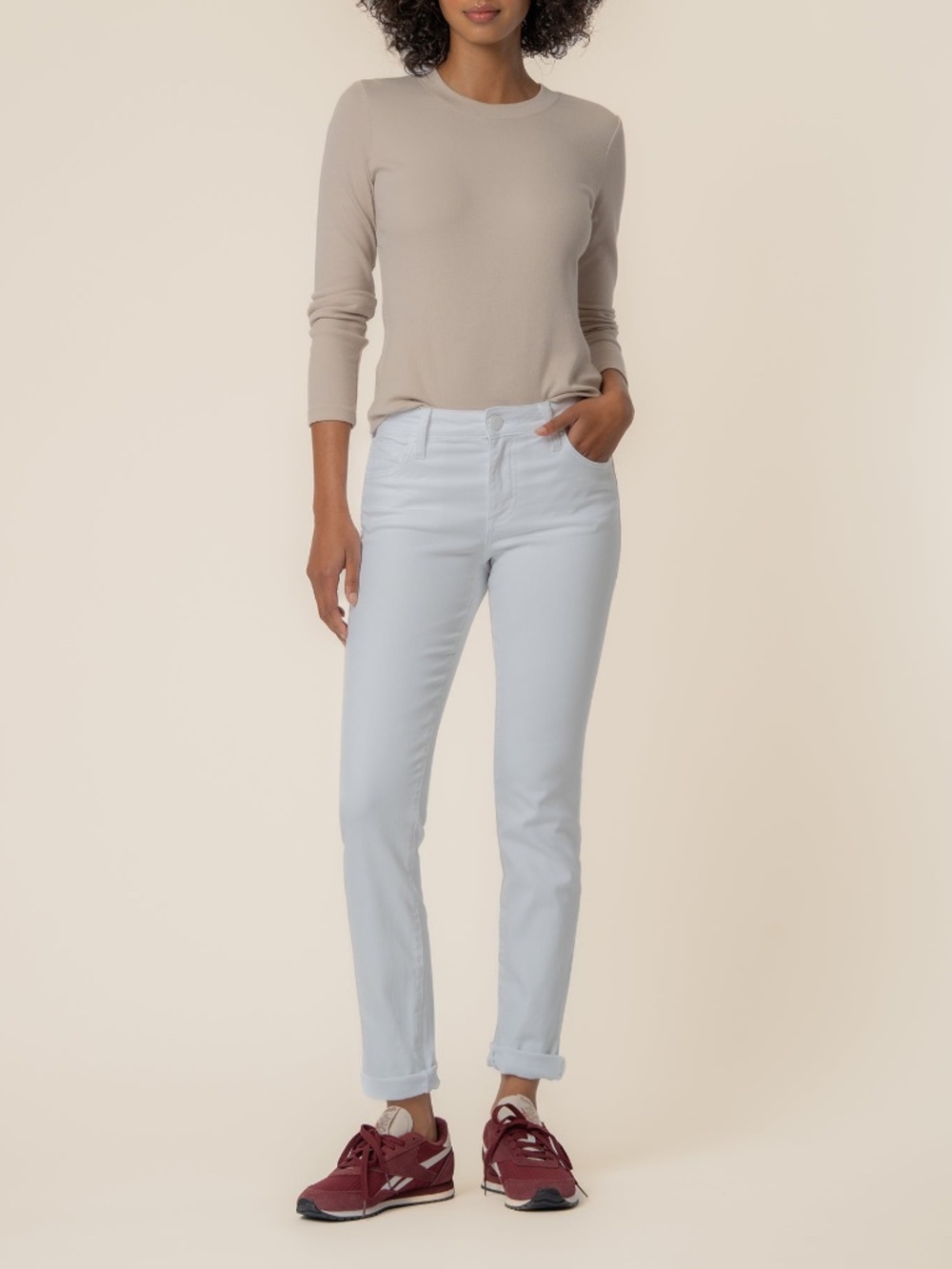 Kut from the Kloth Catherine Mid Rise Boyfriend Size 22 / Optic White